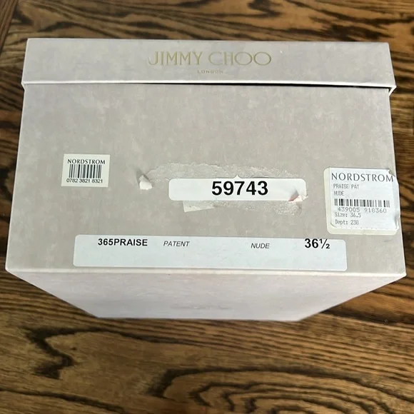 Jimmy Choo Praise Patent wedges-nude color- new in box and dust bag